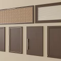 Stylish Wardrobe Doors Featuring Perforated Mesh Louvered Panels And Flat Designs 3d model