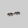 Elegant Outdoor Patio Dining Table Set With Woven Rattan Chairs And Soft Comfortable Cushions