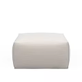 Modern White Upholstered Square Stool With Textured Surface And Minimalist Design 3d model