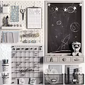 Creative Study Space With Chalkboard Rocket Art Astronaut Decor And Stationery Organizers