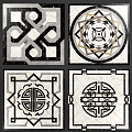 New Chinese Tile Square Marble Parquet Marble Parquet 3d model