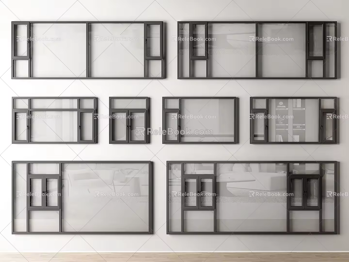 Modern windows windows balcony windows floor-to-ceiling windows casement windows broken bridge aluminum windows 3d model