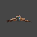 3D Render Of Brown Frog With Colorful Rubiks Cube On Gray Background