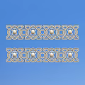 Golden Carved Patterns With Geometric Design And Circular Ornaments On Blue Background 3d model