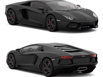 Lamborghini Black Sports Car With Sleek Exterior And Aerodynamic Design 3d model