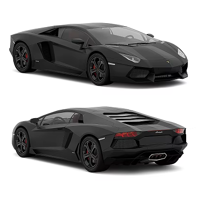 Lamborghini Black Sports Car With Sleek Exterior And Aerodynamic Design 3d model