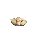 Fresh Ripe Pears Arranged in a Ceramic Plate on White Background