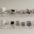 Various Modern Office Chairs With Different Designs And Colors For Workspace