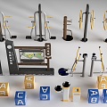 Modern Fitness Equipment Park Equipment Park Straight Water Dispenser Park Facilities 3d model