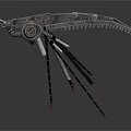 Metal Gripper Tool With Multiple Black Wires And Red Cores Structure