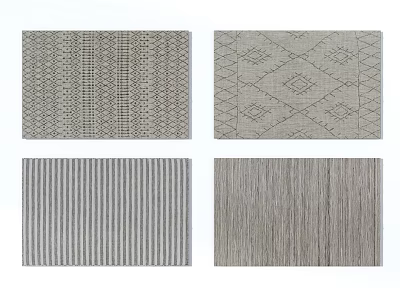 Square Rugs With Different Textured Patterns And Neutral Tones For Home Decor 3d model