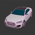 Audi White Sports Car With Black Roof Blue Windows Modern Sleek Design