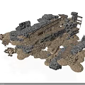 Modern 3D Terrain Model Featuring Rocks Wooden Bridges And Sandy Ground