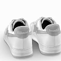 White Modern Sneakers With Star Design On Side And White Laces And Sole