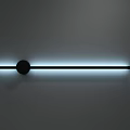 Modern Wall Light With Sleek Strip Design Circular Base And Blue Illumination 3d model