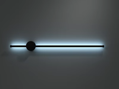 Modern Wall Light With Sleek Strip Design Circular Base And Blue Illumination 3d model