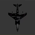 Military Airplane Model With Camouflage Paint And Detailed Wings Tail Markings
