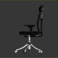 Mesh Back Office Chair with Headrest Armrests Black Seat and Silver Base with Wheels