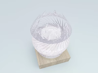 Transparent Textured Outdoor Chair With Wooden Base For Garden Patio Use 3d model
