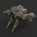 Camouflage Multi Legged Mechanical Walker With Detailed Surface And Number 03 3d model