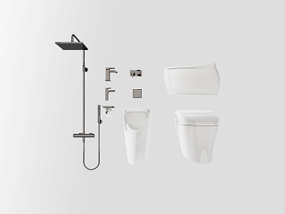 Common toilet combinations 3d model