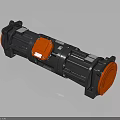 Industrial Gear Motor With Black Body Red Components And Bolted Metal Construction