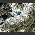 Stunning Natural Mountain Landscape With Snowy Peaks Rocky Terrain And Green Vegetation