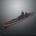 Detailed Warship Watercraft 3D Model With Deck Structure And Design View 3d model