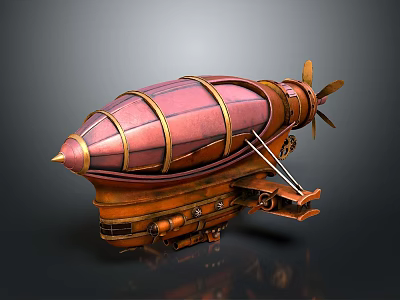 Vintage Cosmic Spacecraft Design With Propeller Metal Frame And Mechanical Details 3d model
