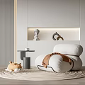Modern Single Sofa Lazy Sofa Corner Decoration Combination 3d model