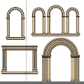 Stone Decorative Arches And Frames In Different Architectural Styles 3d model