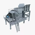 Heavy Duty Industrial Processing Equipment With Multi Level Platforms Metal Frame And Staircases