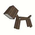 Dog wooden table lamp animal table lamp 3d model