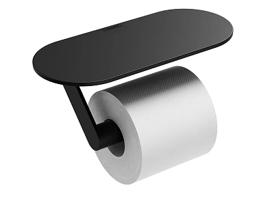 Modern Black Wall Mounted Toilet Paper Holder With Tissue Roll For Bathroom 3d model