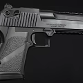 Two Magnum Research Desert Eagle Black Pistols With Modern Tactical Design