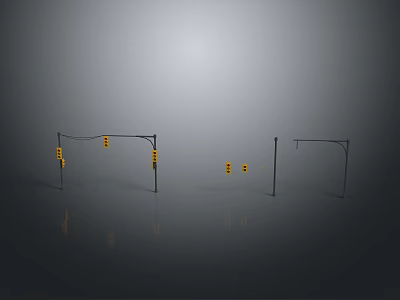 Urban Road Traffic Lights On Metal Poles Architectural Structure Design 3d model
