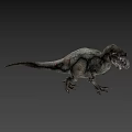 Realistic Gray Dinosaur 3D Model With Scaly Skin And Sharp Claws