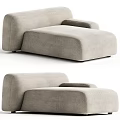 Modern Minimalist Single Sofa With Beige Fabric And Comfortable Ergonomic Design 3d model