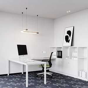 Modern office card office tables and chairs 3d model