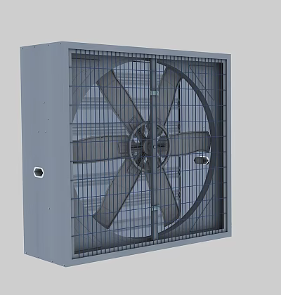 Industrial Ventilation Fan With Multi Blades Metal Housing And Protective Grill 3d model Industrial Ventilation Fan With Multi Blades Metal Housing And Protective Grill 3d model