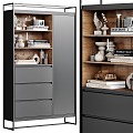 Bookshelf Storage Cabinet Display Cabinet 3d model