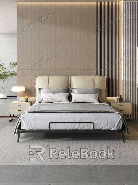 Modern background double bed right side model