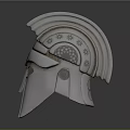 Ancient Warrior Helmet With Silver Metal Design And Historical Armor Details