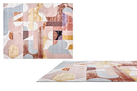 Nordic Square Carpet Simple Children's Carpet 3d model