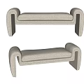 Cream Style Bed End Stool Sofa Stool Shoe Changing Stool 3d model