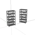 Metal Frame Multi Tiered Shelving Units With Open Design For Storage