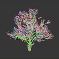 Autumn Tree With Vibrant Orange And Yellow Leaves On Light Colored Trunk