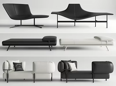 Modern chaise lounge chair 3d model