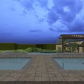 Traditional Chinese Courtyard Garden Featuring Pavilion Curved Roof Pond Lotus Rockery And Greenery
