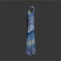 Elegant Stylish Sleeveless Long Dress With Blue Purple Gradient Watercolor Pattern